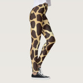Luxury Gold Brown Giraffe Tierdruckmuster Leggings (Rechts)