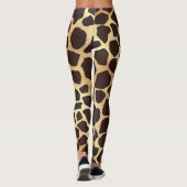 Luxury Gold Brown Giraffe Tierdruckmuster Leggings (Rückseite)