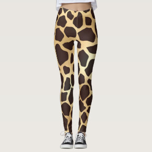 Luxury Gold Brown Giraffe Tierdruckmuster Leggings