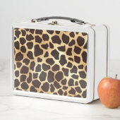 Luxury Gold Brown Giraffe Tierdruckmuster Metall Brotdose (Beispiel)