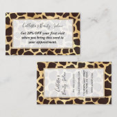 Luxury Gold Brown Giraffe Tierdruckmuster Rabattkarte (Vorne/Hinten)