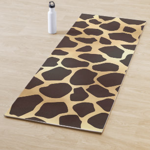 Luxury Gold Brown Giraffe Tierdruckmuster Yogamatte