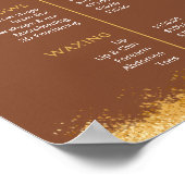 Luxury Gold & Brown Lash Tech Price List  Poster (Ecke)