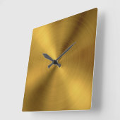 Luxury Gold Brushed Metal Textur 6 Quadratische Wanduhr (Winkel)