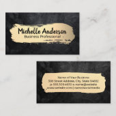 Luxury Gold Brushed | Schwarze Textur Visitenkarte (Vorne/Hinten)