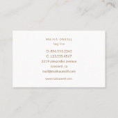 Luxury Gold Buche Wellness-Massage Yoga Visitenkarte (Rückseite)