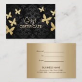 Luxury Gold Butterfliegen Damask Geschenkgutschein Rabattkarte (Vorne/Hinten)