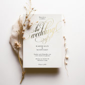 Luxury Gold Calligraphy Wedding Elegant Script Folieneinladung