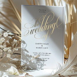 Luxury Gold Calligraphy Wedding Elegant Script Folieneinladung