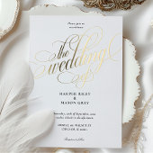 Luxury Gold Calligraphy Wedding Elegant Script Folieneinladung