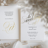Luxury Gold Calligraphy Wedding Elegant Script Folieneinladung