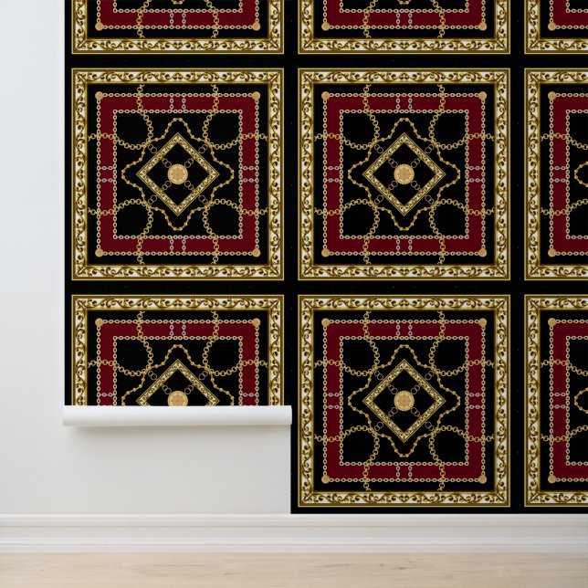 Luxury Gold Chain Baroque  Elegant Vintage Design Tapete (Anwendung)