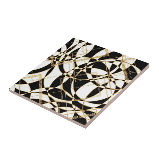 Luxury Gold Chains and Geometric Circles Fliese (Seite)