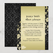 Luxury Gold Cherry Blossom Damask Einladung (Vorne/Hinten)