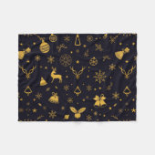 Luxury Gold Christmas Pattern Fleece Blanket (Vorderseite (Horizontal))