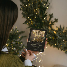 Luxury Gold & ChristmasBlack  Einladung