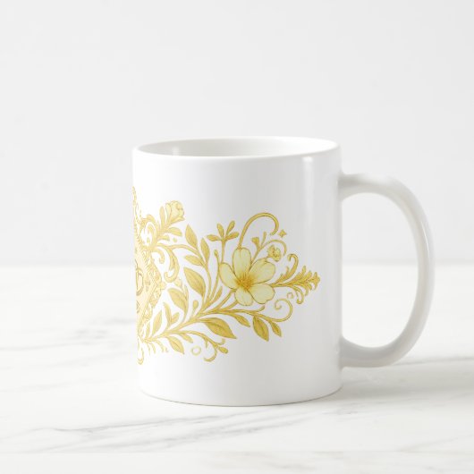 Luxury Gold Coffee Mug: Royal Ornamentation Kaffeetasse (Rechts)