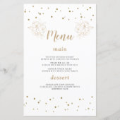 Luxury Gold Confetti 50th Wedding Anniversary Menu (Vorderseite)
