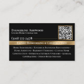 Luxury Gold Contractor Home Builder Photo QR Code Visitenkarte (Rückseite)