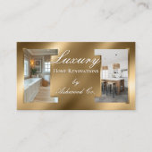 Luxury Gold Contractor Home Builder Photo QR Code Visitenkarte (Vorderseite)
