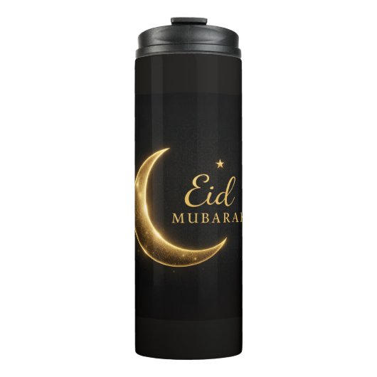 Luxury Gold Crescent Eid Mubarak Bottle Modern Isl Thermosbecher (Vorderseite)