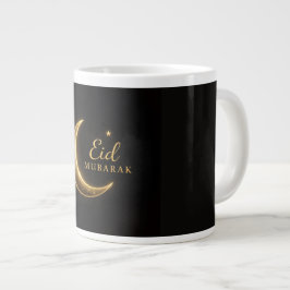 Luxury Gold Crescent Eid Mubarak Mug – Modern Isla Jumbo-Tasse