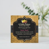 Luxury Gold Crown Little Prince Baby Dusche Einladung (Stehend Vorderseite)