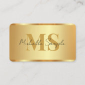 Luxury Gold Custom Typography Name QR Code Script Visitenkarte (Vorderseite)