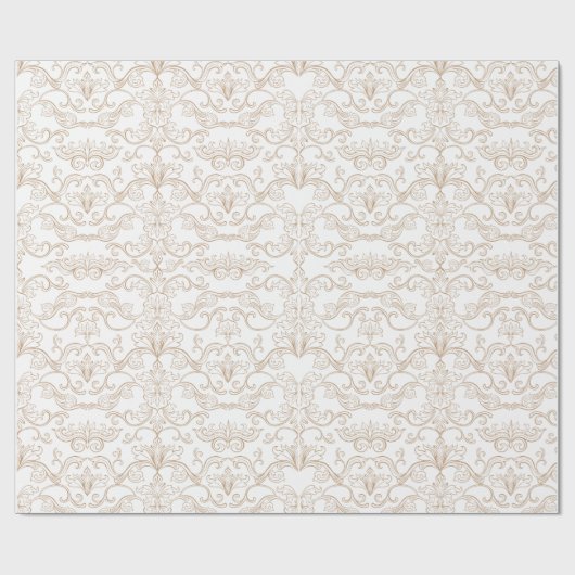 Luxury Gold Damask Seamless  Geschenkpapier (Flach)