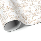 Luxury Gold Damask Seamless  Geschenkpapier (Rolleneckpunkt)