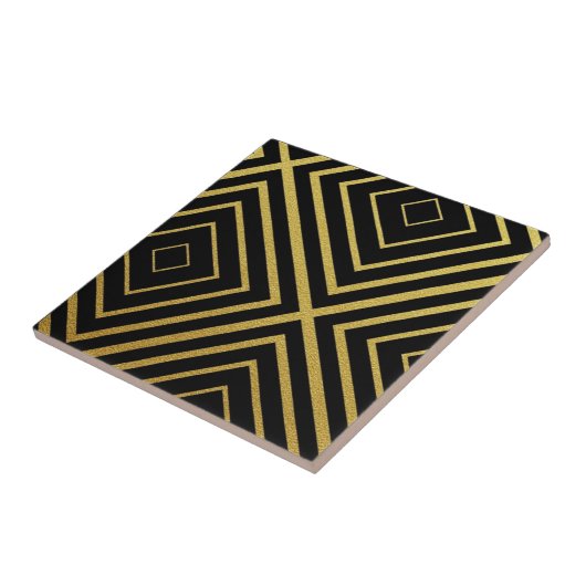 Luxury Gold Diamond Line Geometric Fliese (Seite)