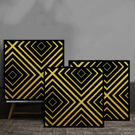 Luxury Gold Diamond Line Geometric Fliese