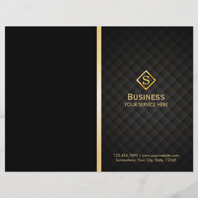 Luxury Gold Diamond Monogram Elegant Bi-Fold (Vorderseite)