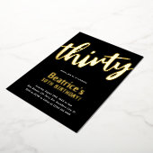 Luxury Gold 'dreißig' Erwachsenenmeilenstein 30. G Folieneinladung (Gedreht)