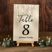Luxury gold Dripping Glittering Wedding Tischnummer