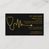 Luxury Gold ECG Wave Stethoscope EKG Line Medical Terminkarte (Vorderseite)