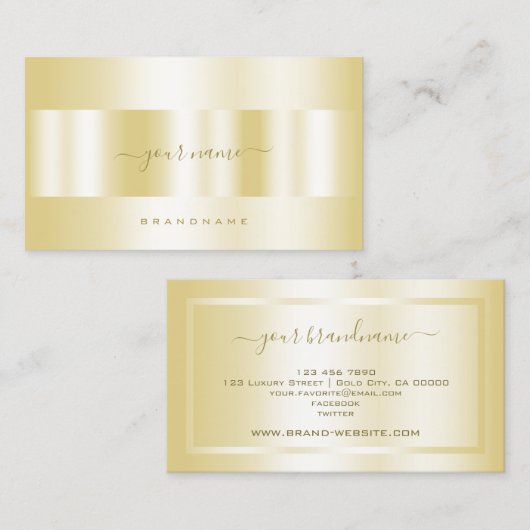 Luxury Gold Effect Calligraphy Script Signature Visitenkarte (Vorne/Hinten)