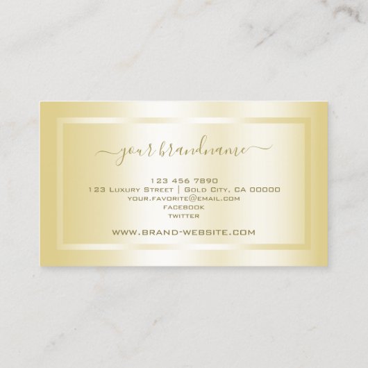 Luxury Gold Effect Calligraphy Script Signature Visitenkarte (Rückseite)