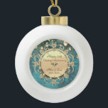 Luxury Gold Elegant Diamonds 50. Hochzeit Keramik Kugel-Ornament<br><div class="desc">Elegante goldblütige Wirbel 50. Hochzeitstag Schmuck.</div>