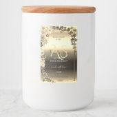 Luxury Gold Elegant Floral Product Labels Monogram Lebensmitteletikett (Vorderseite)