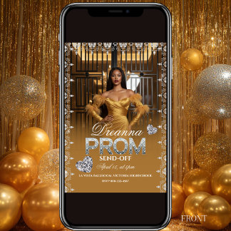Luxury Gold Elegant Prom Send-Off Invitation Einladung