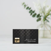 Luxury Gold Emblem Dark Personal Shopper Visitenkarte (Stehend Vorderseite)
