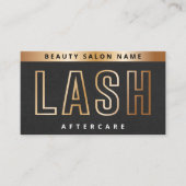 Luxury Gold Eyelash Extensions Lash Aftercare Card Visitenkarte (Vorderseite)