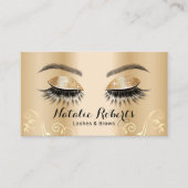 Luxury Gold Eyelash Extensions Salon Makeup Artist Visitenkarte (Vorderseite)