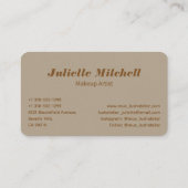 Luxury Gold Feather Modern Makeup Artist Visitenkarte (Rückseite)