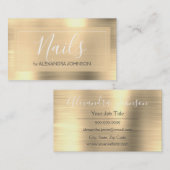 Luxury Gold Finger Nails Salon Visitenkarte (Vorne/Hinten)