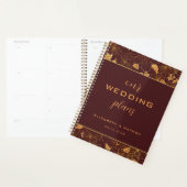 Luxury Gold Floral Burgundy Wedding Planner Planer (Anzeige)