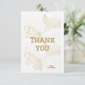 Luxury Gold Floral Dankeschön Karte für Kauf App (Stehend Vorderseite)
