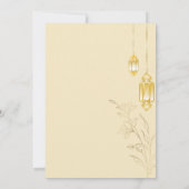 Luxury Gold Floral & Elegant Lanterns Iftar Dinner Einladung (Rückseite)