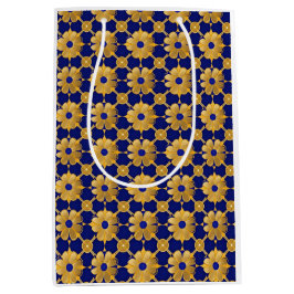 "Luxury Gold Floral Gift Bag – Elegant Wrapping fo Mittlere Geschenktüte